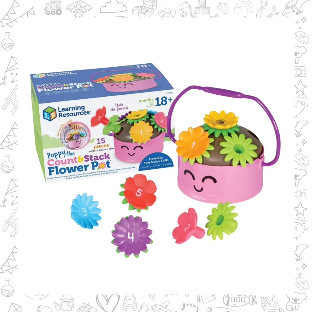 poppy the count & stack flower pot