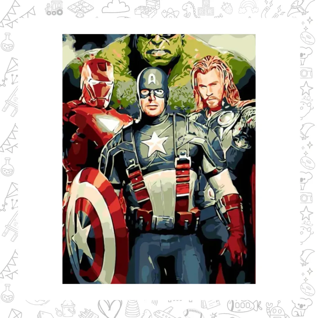 Marvel. pinta por número