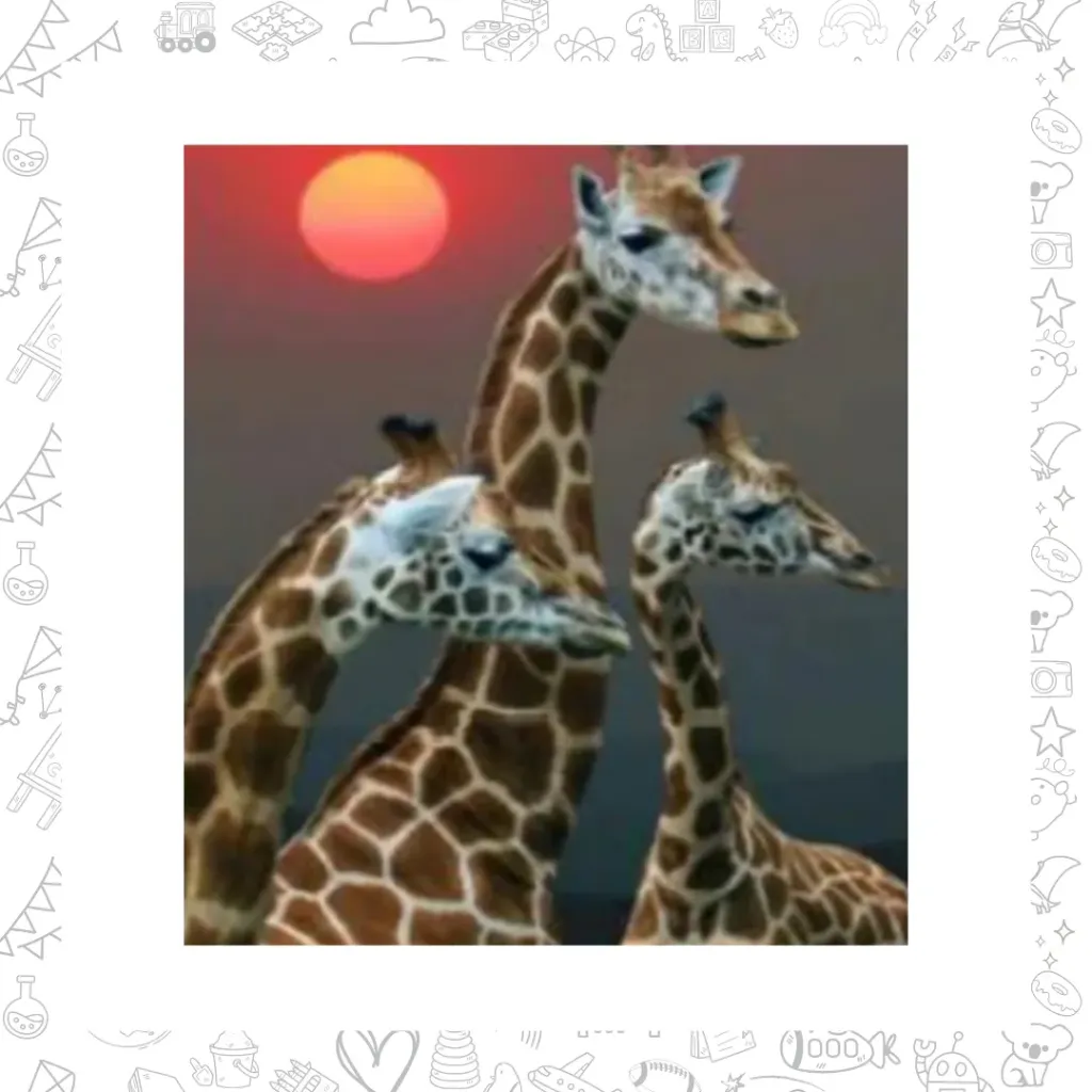 Familia jirafas . pinta por número