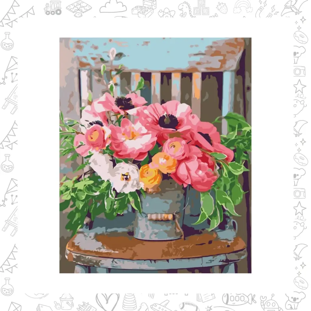 Flores. pinta por número