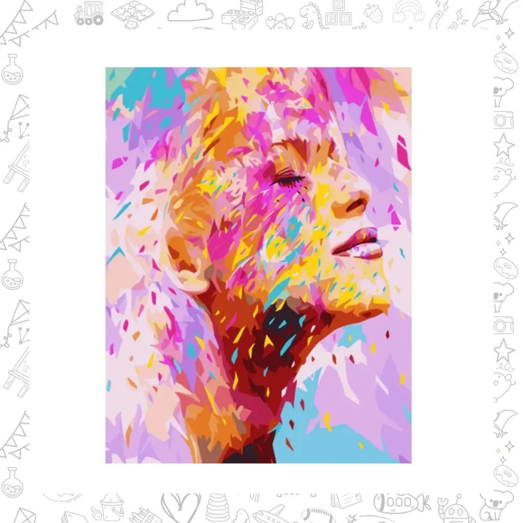 Rostro de colores. arte diamante