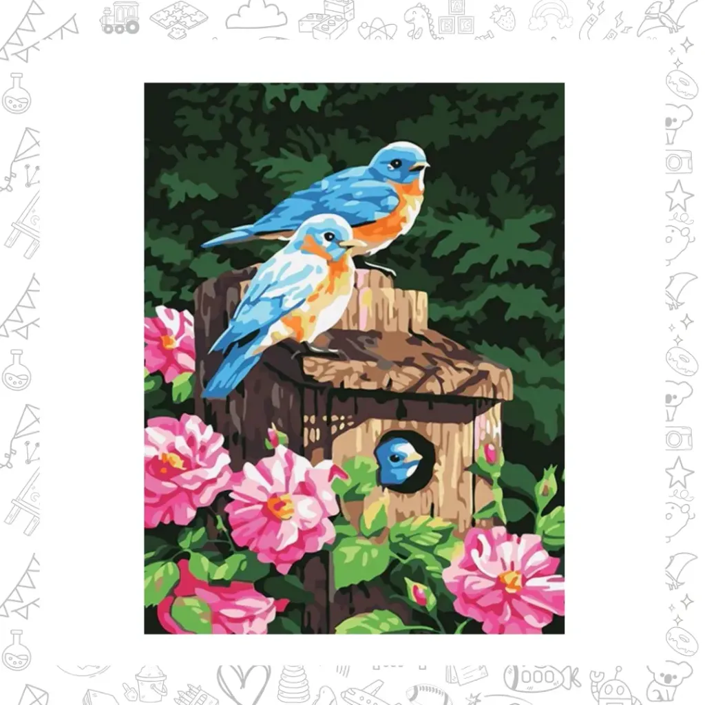 Blue birds. arte diamante